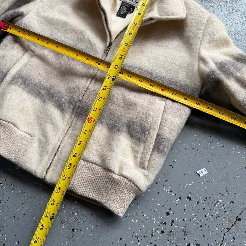 1970s Ambrosia Vintage Wool Striped Full Zip Bomber Jacket - Picture 3 of 5